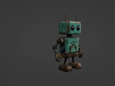 Retro Futuristic Robot 3D Model 3D model