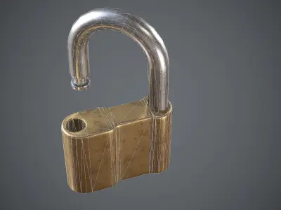 Lock with keys Low-poly 3D model