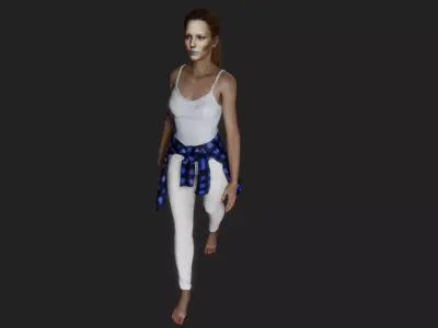 Businesswoman in white 3D model