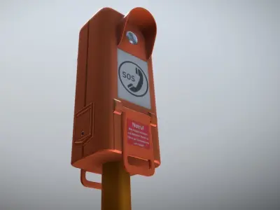 Emergency Call Box -High-Poly 3D model
