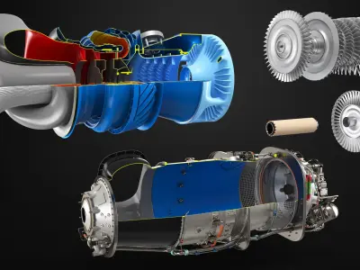  PT6C-67C Turboshaft Slice Engine 