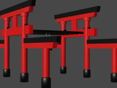 Torii japanese tori gate 3D model