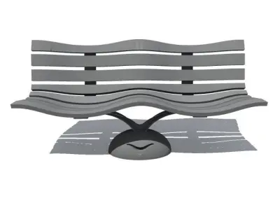 bench wavy 3D model