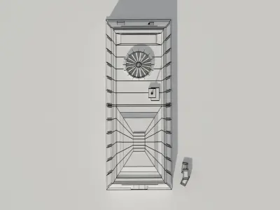 Low Poly Scifi Hangar 1 Low-poly 3D model