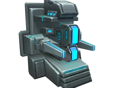 Wall Fortress - Machine Gun Type 01 3D model