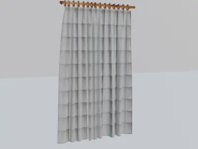 Curtain hanging on wall Low-poly 3D model
