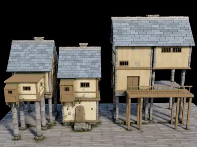 fantasy Stylized Medieval Houses Pack 2