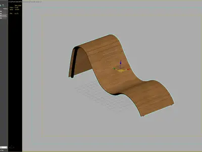 Wave-Shaped Wooden Loungers for Modern Outdoor Spaces 3D model