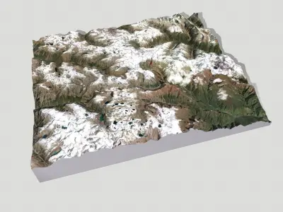 Mountain landscape Khakaborazi National Park 3D model