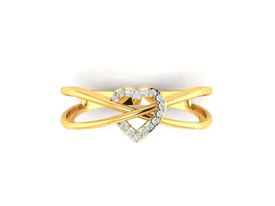 Solitaire Wedding Engagement Women Heart Ring 3D print model
