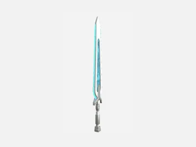 SciFi Sword B02 White Blue - Sci Fi Weapon Design Low-poly 3D model