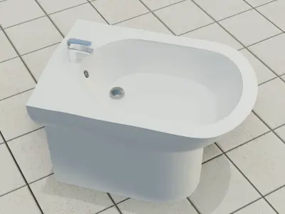 Bidet 3D model sink Low-poly 3D model