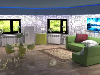 interier in the living room 3D model