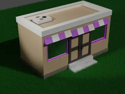 SMALL SHOP Low-poly 3D model