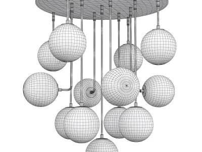 ITALIAN GLASS AND BRASS CHANDELIER Low-poly 3D model