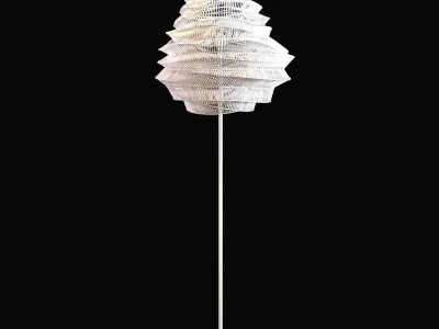 Floor lamp with glass lattice shade 3D model