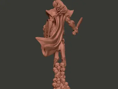 Adalid statue of woman holding sword 3D print model