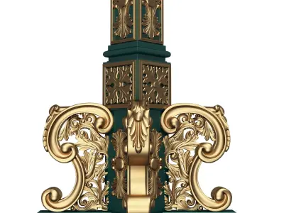 Classic Street Light 0201 Low-poly 3D model