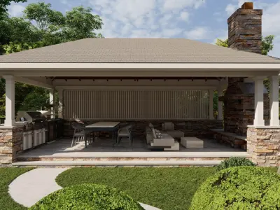 3D Exterior Scene 3D model design garden and landscape 3D model 32