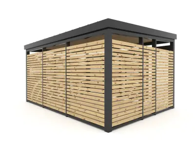 Lockable Bin Storage Shed 3D model