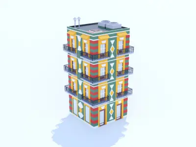 Italian Building number 11 Lowpoly Low-poly 3D model