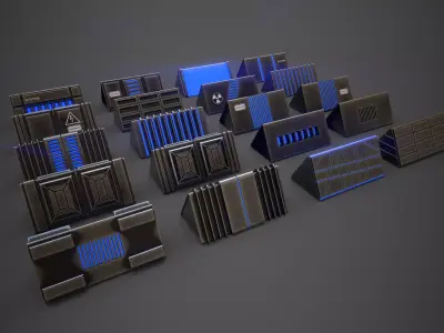 Sci-Fi Triangle Box Metal Low-poly 3D model