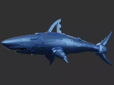 Spaceship in Fish Shape 3D print model