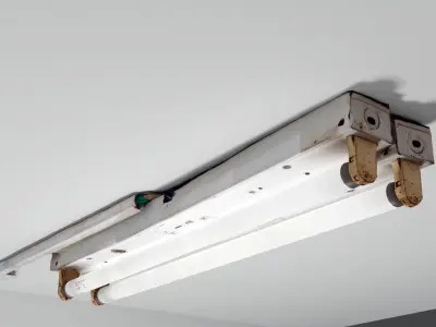 Realistic Low-Poly Scanned Tube Light Asset Low-poly 3D model