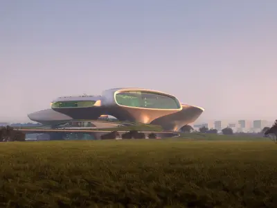 Futuristic Organic Museum Complex 3D model