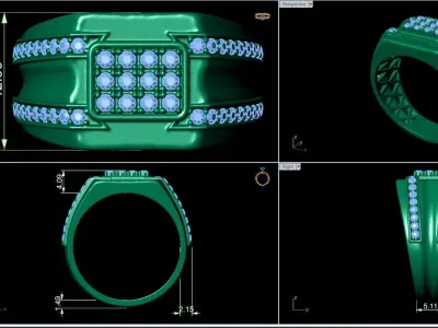 Small fancy mans ring 3D print model shop