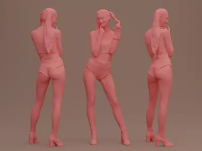 Playful Ponytails 3D model