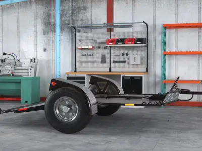  ATV Trailer Empty and Trailer Coupling Hitch 