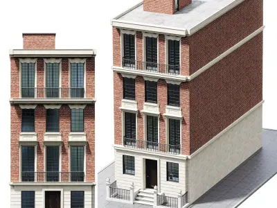 Building07 NewYork-Style Low-poly 3D model