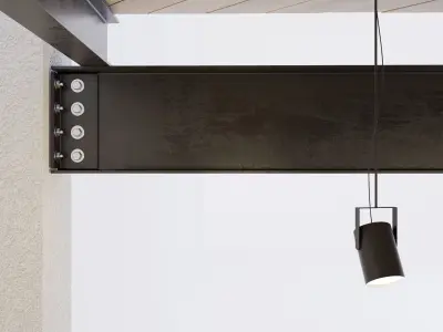 Wooden ceiling on metal beams 23 Low-poly 3D model