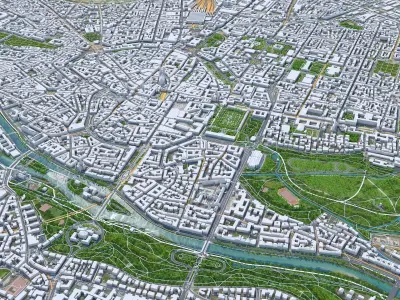Munich Downtown Germany Low-poly 3D model