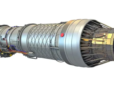  Military Supersonic Afterburning Turbofan Engine 
