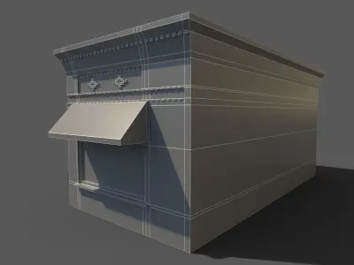 building 8 with awning 3D model