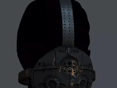 Gas mask helmet 3d model scifi Low-poly  Low-poly 3D model