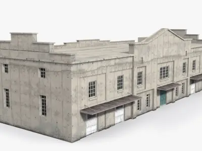 Factory x10 Low-poly 3D model