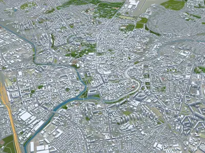 Kharkiv City Ukraine Low-poly 3D model
