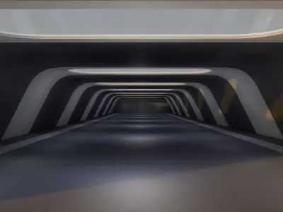 Sci Fi Tunnel Low-poly 3D model 7