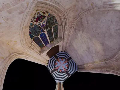 Cathedral Romanesque Entrance PORTAL Section - ONLY  Low-poly 3D model