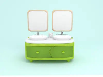 Cartoon Furniture  Low-poly 3D model Low-poly 3D model