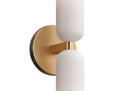  Modern Creamy Double Heads Wall Sconce 3D model