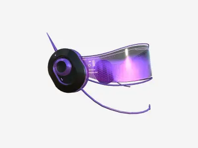 SciFi Glasses H10 Black Purple - Character Design Fashion Low-poly 3D model