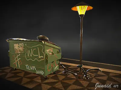 Dumpster prop Game ready asset 3D model