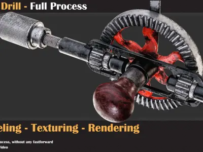Hand Drill - Tutorial Full Process   3D model