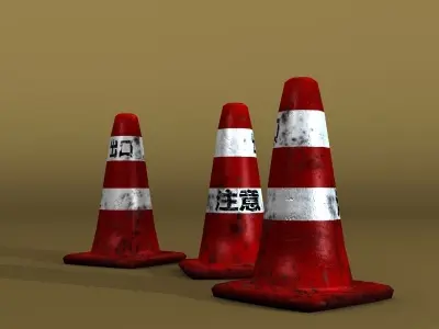 Japanese Traffic Cone 3D model