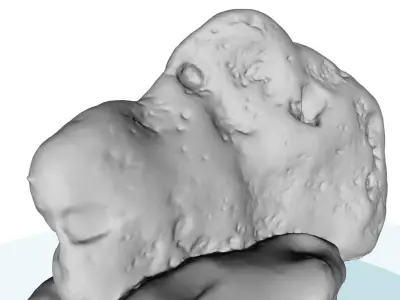 The Rock fragmented piece of bread from ancient holocaust art... 3D model