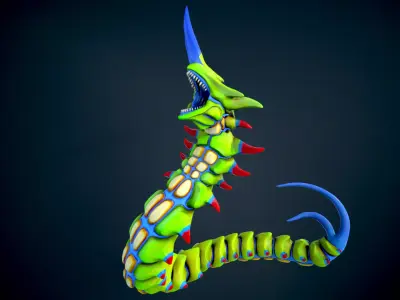 Giant worm 2 Low-poly 3D model